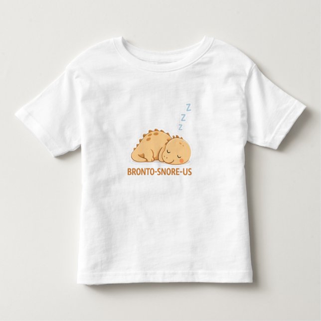 Sleeping Dinosaur – Cozy Dino Café Illustration T Shirt (Framsida)