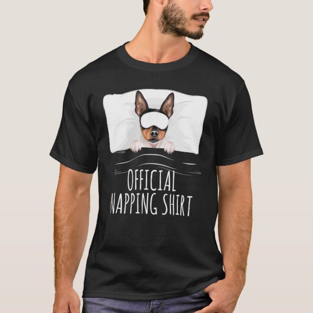 Sleeping Dog Toy Fox Terrier Official Napping 1 T Shirt (Framsida)