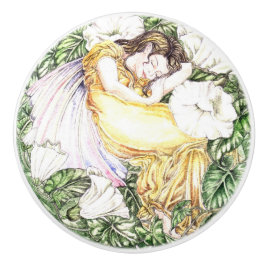 Sleeping Fairy Ceramic Knob Knopp
