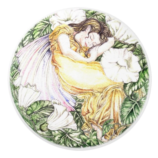 Sleeping Fairy Ceramic Knob Knopp (Framsidan)
