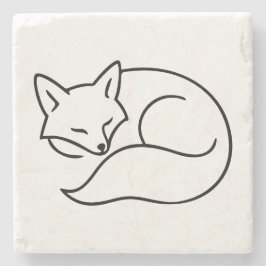 Sleeping Fox Line Art – Minimalist Home Accent Stenunderlägg