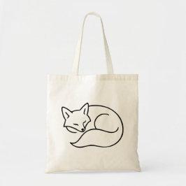 Sleeping Fox Line Art – Minimalist Woodland Animal Tygkasse