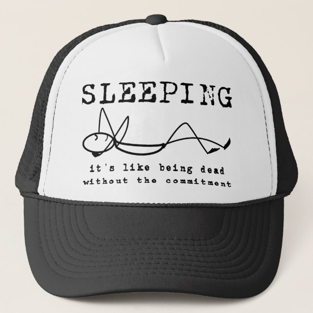 Sleeping Funny Boll Cap Hat Truckerkeps (Framsida)