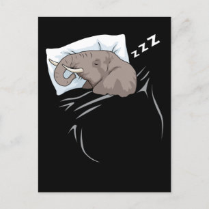 Sleeping Gift Kids Cute Elephant Gift Sleeping Vykort