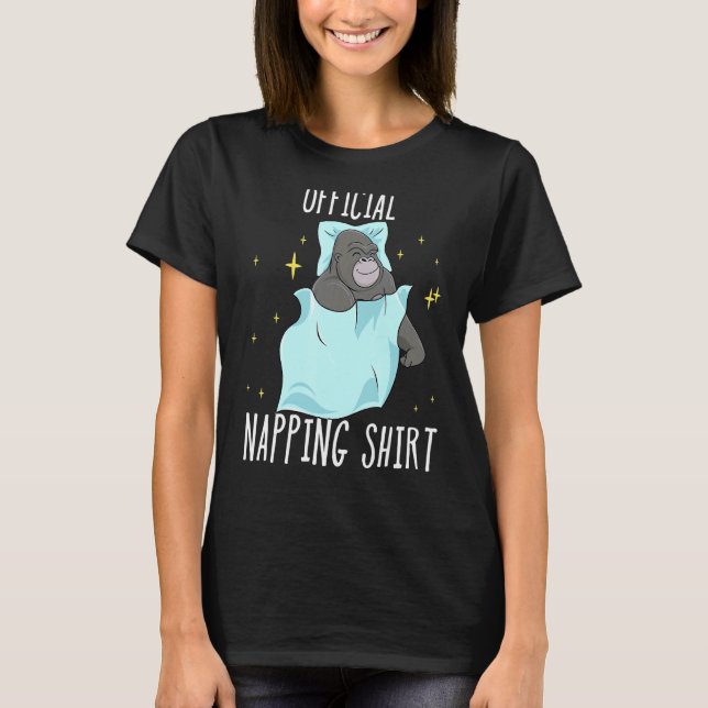 Sleeping Gorilla Pajamas Sleepyhead T Shirt (Framsida)