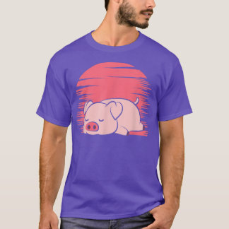Sleeping Gris Farmer Lazy Piggy 5289 T Shirt