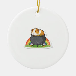 Sleeping Guinea Pig St.Patrick's Day Julgransprydnad Keramik