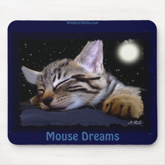 SLEEPING KITTEN Cute Animal-älskare Mousepad Musmatta (Framsidan)