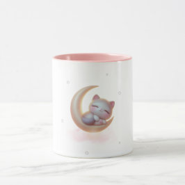 Sleeping Kitten Moon – Cute Cat Mug Mugg