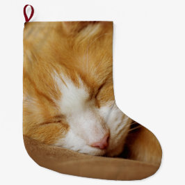 Sleeping Kitten Stor Julstrumpa