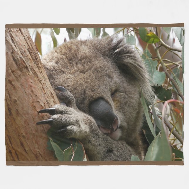 Sleeping Koala Bear Large Fleece Blanket (Framsidan (Horisontell))