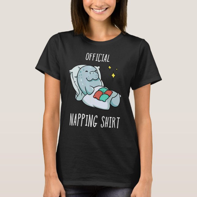 Sleeping Manatee Pajamas Sleepyhead T Shirt (Framsida)
