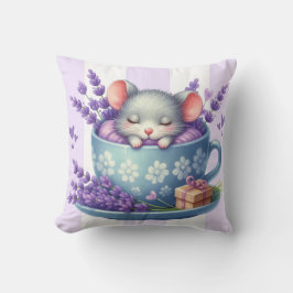 Sleeping Mouse in Teacup Kudde