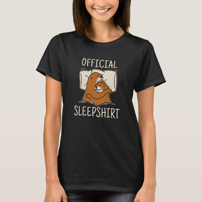 Sleeping Otter perfect for otter sleep T Shirt (Framsida)