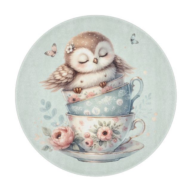 Sleeping Owl in Stacked Floral Teacups (Framsidan)