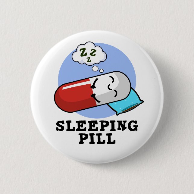 Sleeping Pill Funny Medicine Pun Knapp (Framsida)