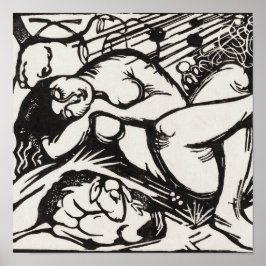 Sleeping Shepherdes Franz Marc Woodcut Poster