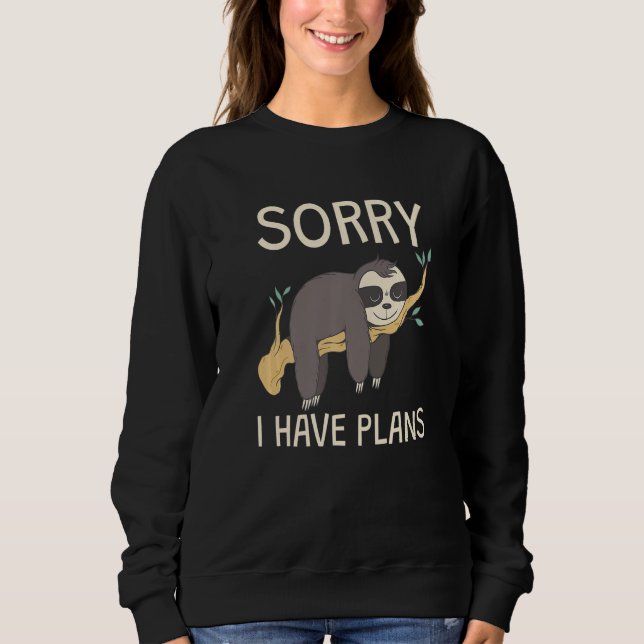 Sleeping Sloth I Have Plans T Shirt (Framsida)