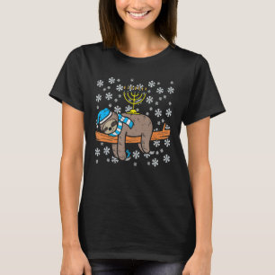 Sleeping Sloth Menorah Hanukkah Chanukah Animal Je T Shirt