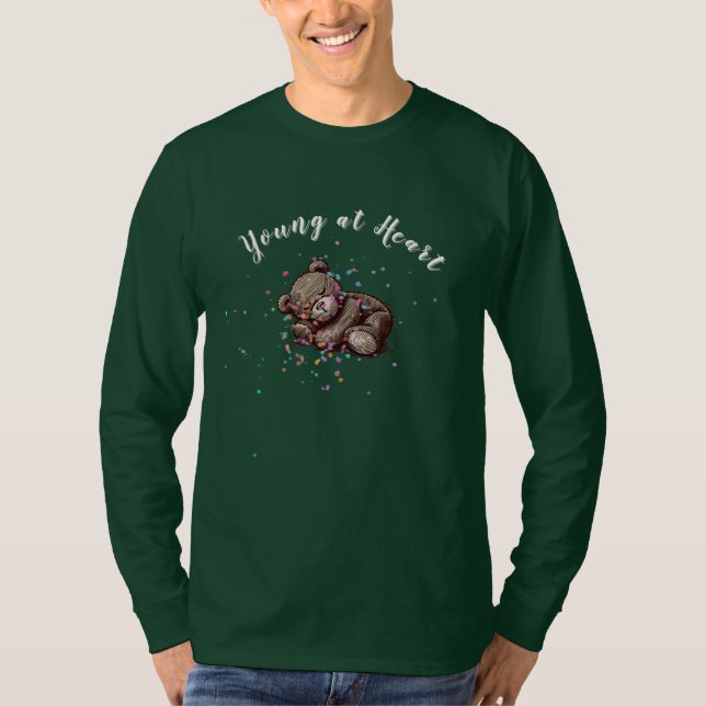 Sleeping Teddy Bear Long-sleeve T Shirt (Framsida)
