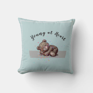 Sleeping Teddy Bear Throw Pillow Kudde