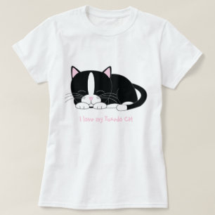 Sleeping Tuxedo Cat T Shirt