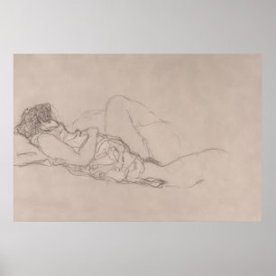Sleeping Woman (ca. 1916-1917) av Gustav Klimt. Poster