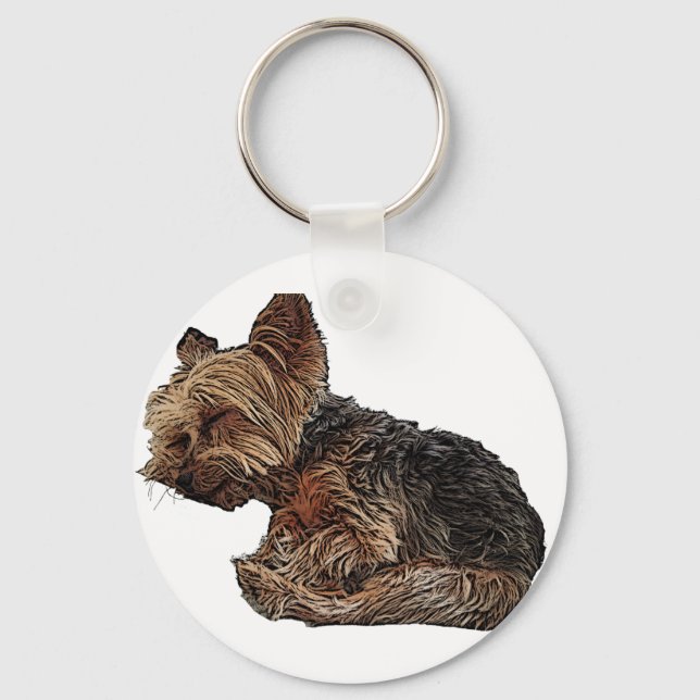 Sleeping Yorkie Nyckelring (Framsida)