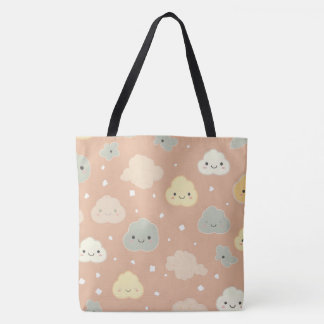 Sleepover Bag Clouds Mönster Slumber Party Tote Tygkasse