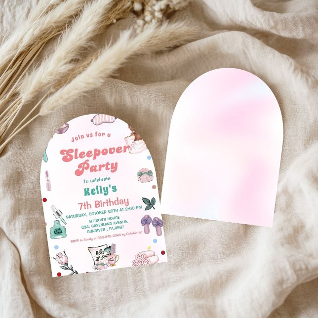 Sleepover Birthday Pamper Party Birthday Inbjudningar (Skapare uppladdad)