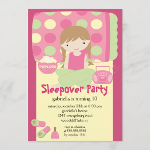 Sleepover-Födelsedagsfest Inbjudningar