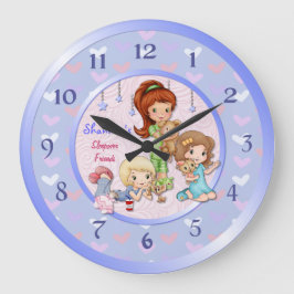 Sleepover Friends Slumber Clock - Anpassa Stor Klocka