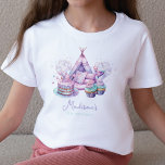 Sleepover Girl Birthday Personlig T Shirt<br><div class="desc">Cute och modern Sleepover Girl Födelsedagsfest Pastel Roligt design. Matchande produkter finns i uppsamlingen Colorful Pastel Pajama Party.</div>