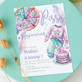 Sleepover Girl Birthday Pizza & Pajamas Inbjudningar