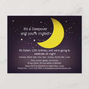 Sleepover Måne och stjärnor Inbjudningar