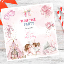 Sleepover pajama barns födelsedag party
