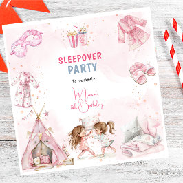 Sleepover pajama barns födelsedag party pappersservett
