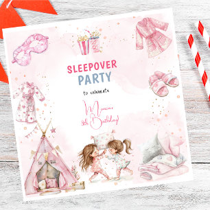 Sleepover pajama barns födelsedag party pappersservett