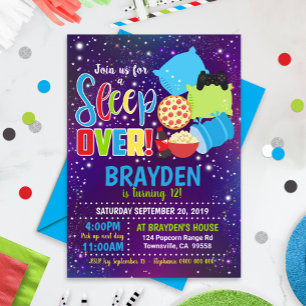 Sleepover Party-inbjudan Slumber Party Boy Inbjudningar