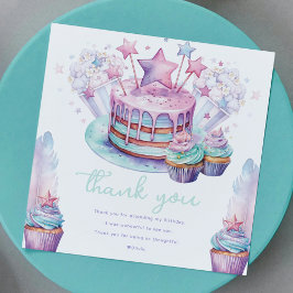 Sleepover Pastel Girl Birthday Tack Kort