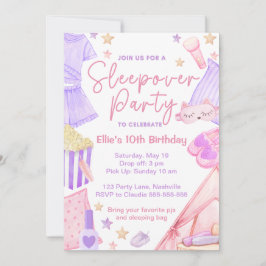 Sleepover Slumber Party Birthday-inbjudan Inbjudningar