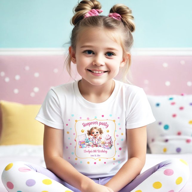 Sleepover Slumber Party Cute Girl Birthday T Shirt (Sleepover Slumber Party Cute Girl Birthday Toddler T-shirt)