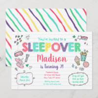 Sleepover Slumber Party Rainbow Girl Birthday