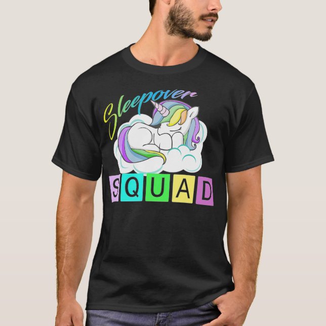 Sleepover Squad, Unicorn ThLED Pajama animals hum T Shirt (Framsida)