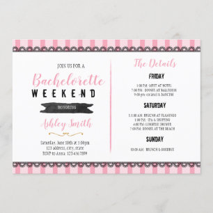 Sleepover Theme Bachelorette Intinerary Inbjudningar