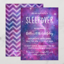 Sleepover, vattenfärgGalaxi och stjärnor