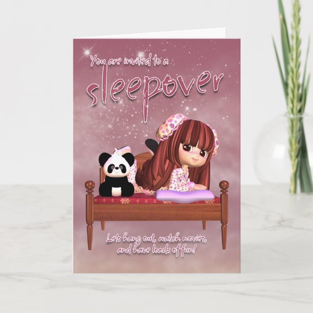 Sleepoverinbjudankort Inbjudan (Framsida)