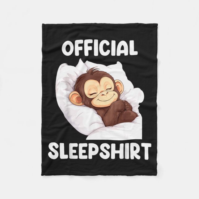 Sleepshirt Cute Sleeng Monkey Animal Lover Pajama  Fleecefilt (Framsidan)