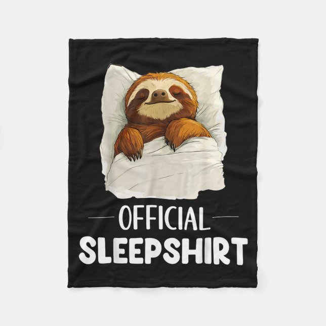 Sleepshirt Cute Sleeng Sloth Animal Lovers Pajama  Fleecefilt (Framsidan)