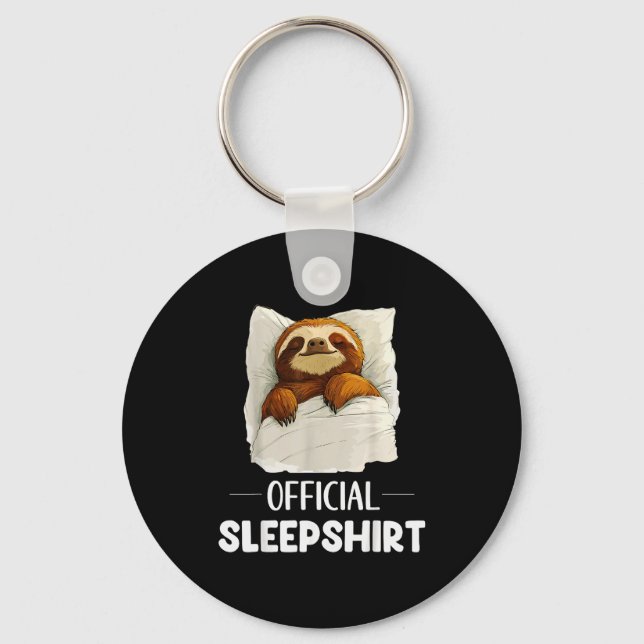 Sleepshirt Cute Sleeng Sloth Animal Lovers Pajama  Nyckelring (Framsida)